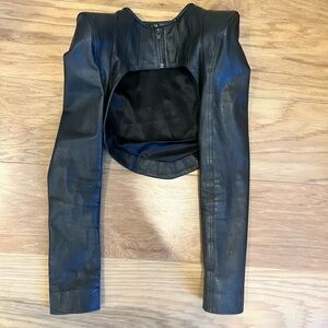 Skingraft leather shrug / bolero